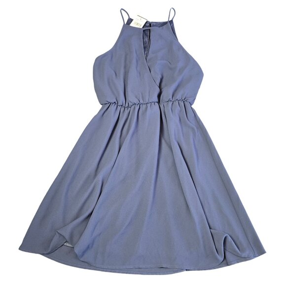 Lush Dark Blue Key Hole Dress Size: S‎ New with Tags - Picture 1 of 8